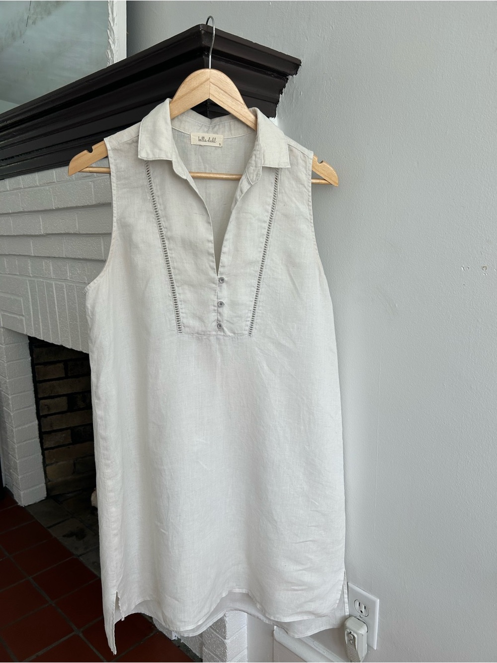 Bella Dahl Linen Light Tan Dress Size S
